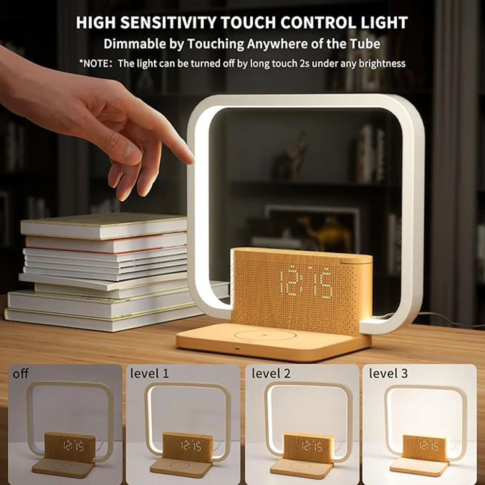 Night light bedside table lamp, wirelessly charged