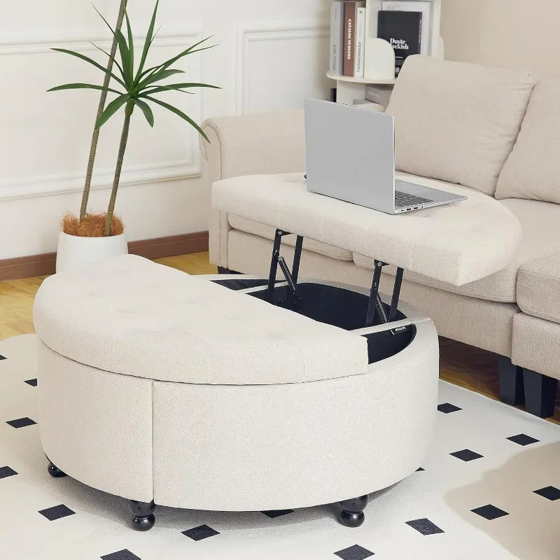 35" Round with Storage,Coffee Table