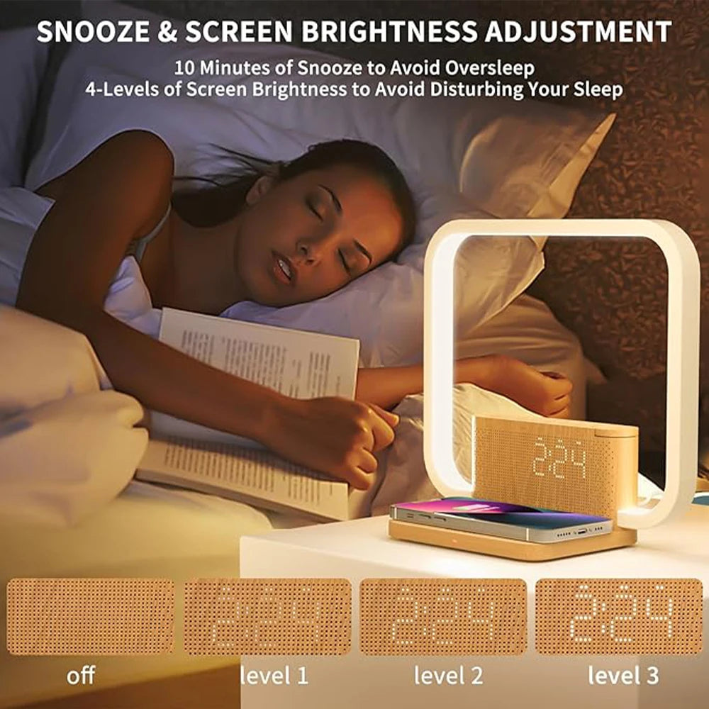 Night light bedside table lamp, wirelessly charged