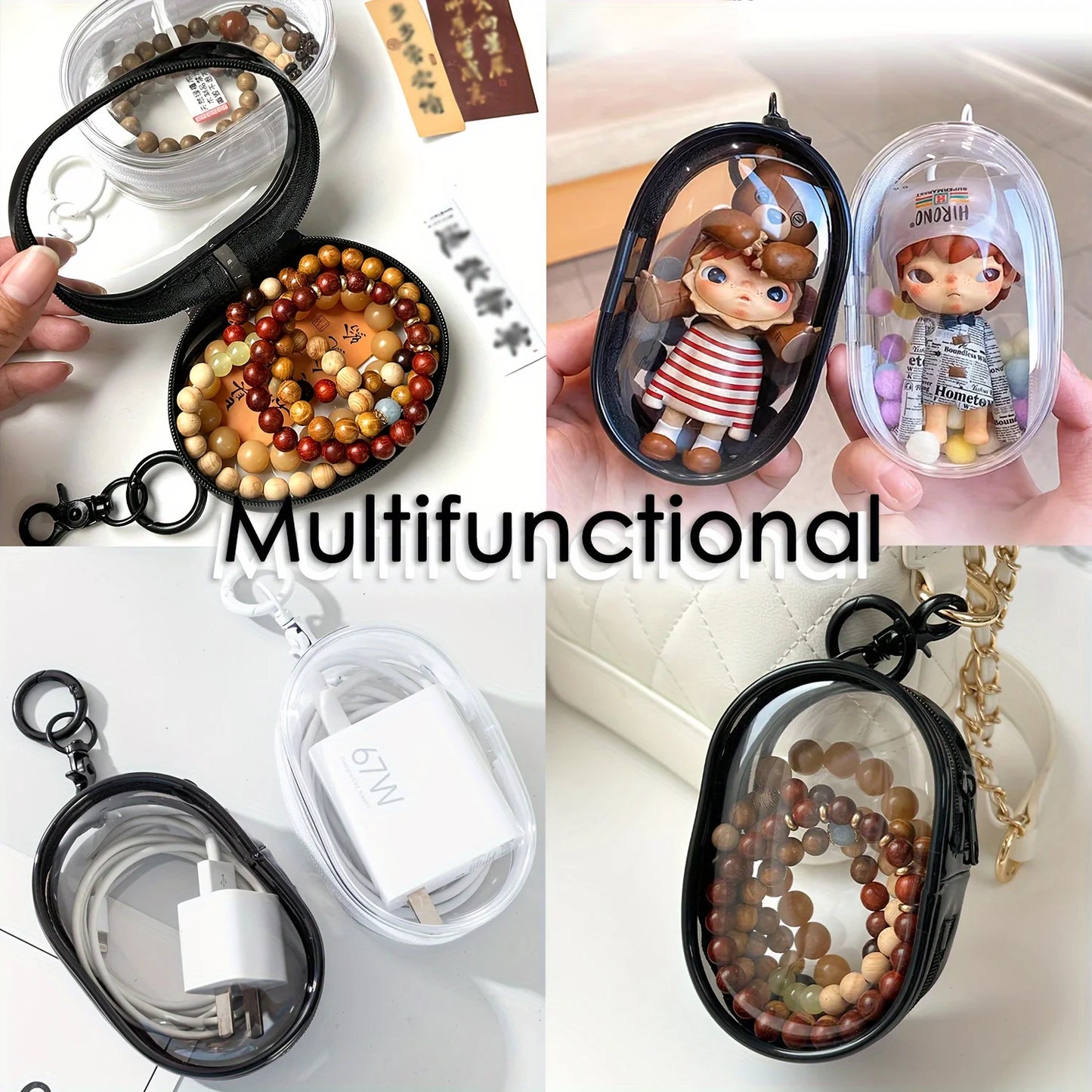 Portable Mini Clear Zipper Storage Bag