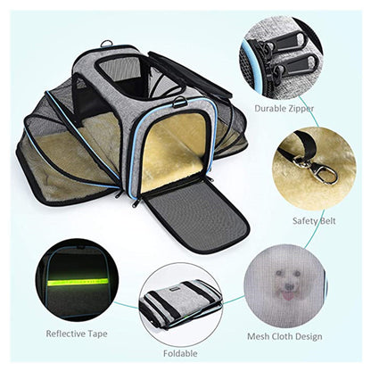 Carrier For Cat Pet Airline Approved Expandable Foldable Soft dog and Cat Travel Bag