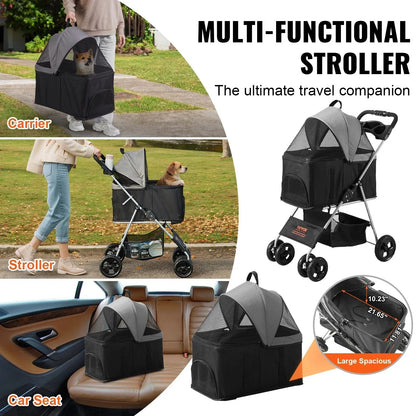 VEVOR Pet Stroller, A Four-wheeled Rotating With A Brake