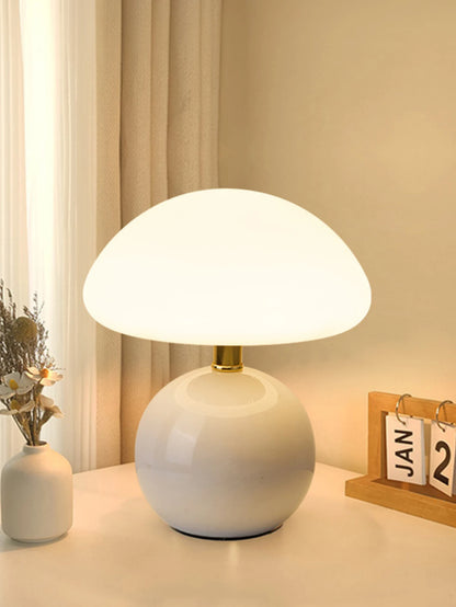 New White Mushroom Table Lamp