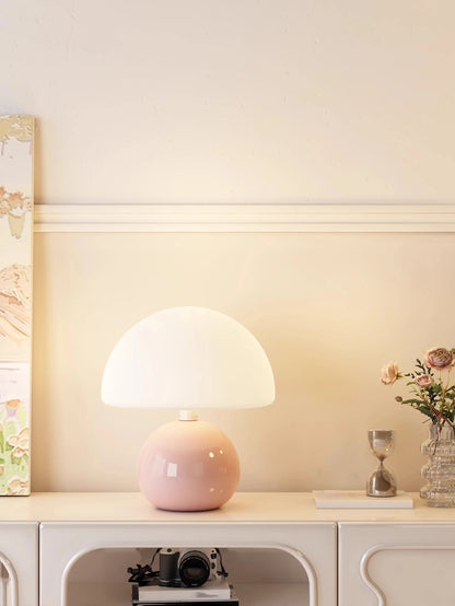 New White Mushroom Table Lamp