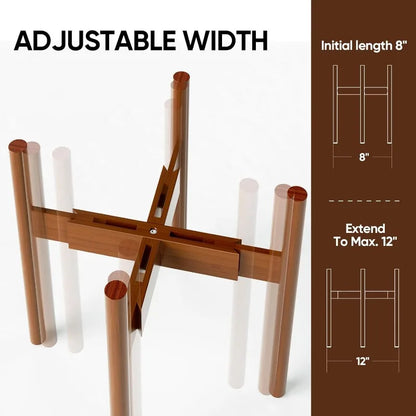 2 Pack Mid Century Modern Plant Stands with 2 Tier Use Method