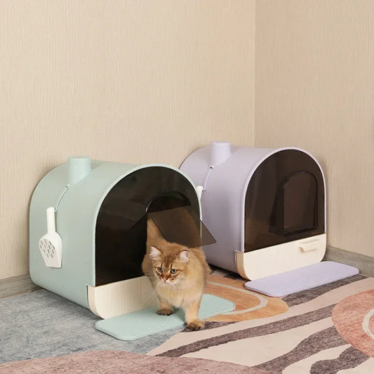 Pet Cat Litter Box Fully Enclosed Splash-proof Drawer-type