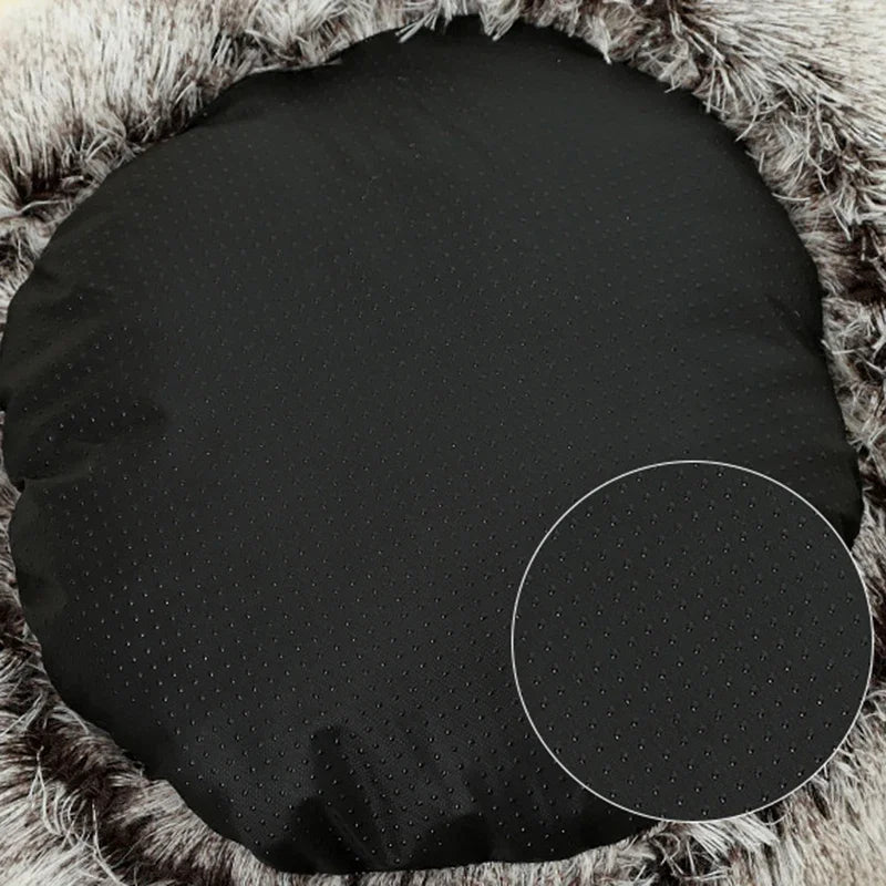 Winter Plush Pet Bed Round Cushion House 2 In 1 Warm