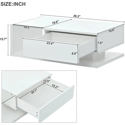 High-Gloss Modernist 2-Tier Center Table for Living Room
