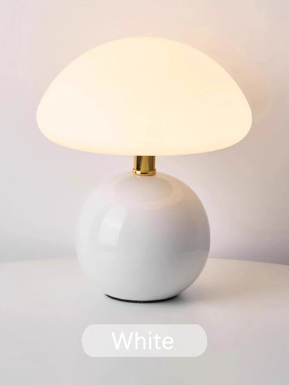 New White Mushroom Table Lamp