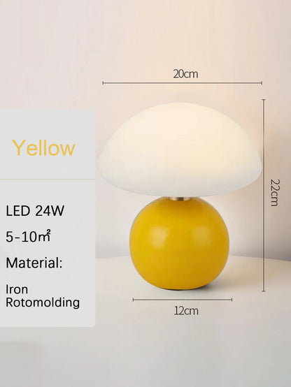 New White Mushroom Table Lamp