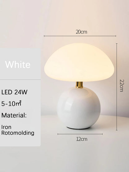 New White Mushroom Table Lamp