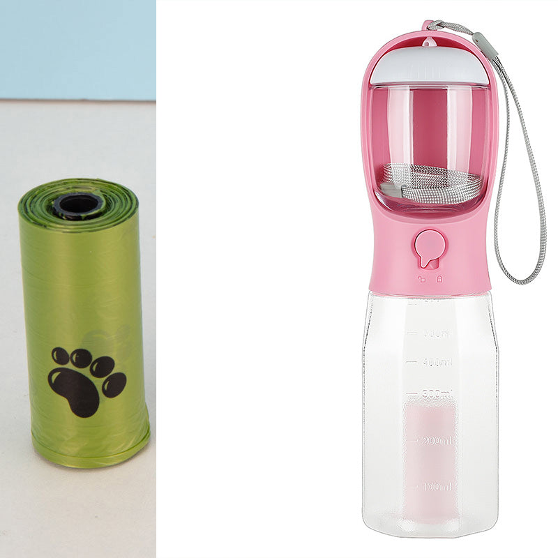 Portable Cat Dog Water Bottle Food Feeder3 In 1