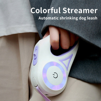 Collar Spotlight Automatic Pet Dog Cat Traction Rope