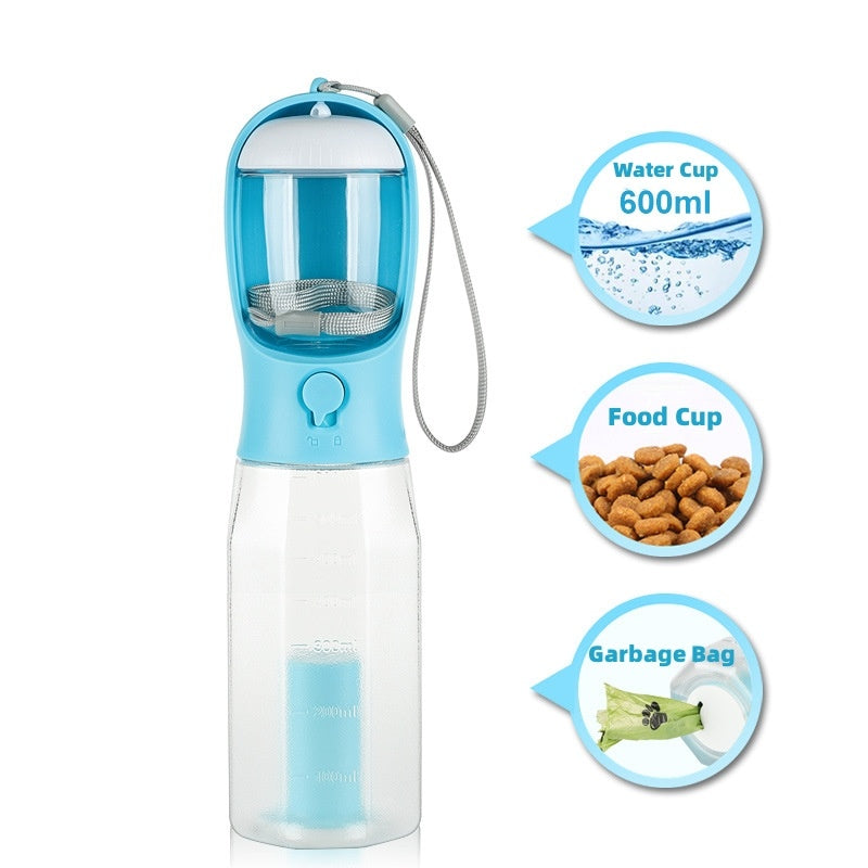 Portable Cat Dog Water Bottle Food Feeder3 In 1