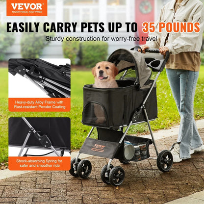 VEVOR Pet Stroller, A Four-wheeled Rotating With A Brake