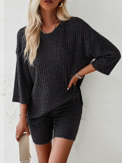 new style elegant, casual round neck and mid-sleeve suit