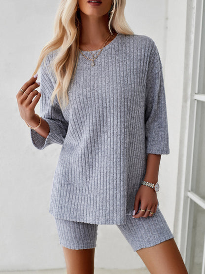 new style elegant, casual round neck and mid-sleeve suit