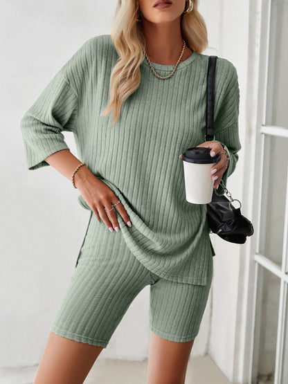 new style elegant, casual round neck and mid-sleeve suit