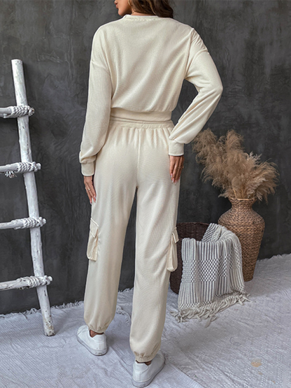 New Solid color texture casual suit