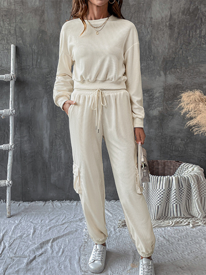 New Solid color texture casual suit